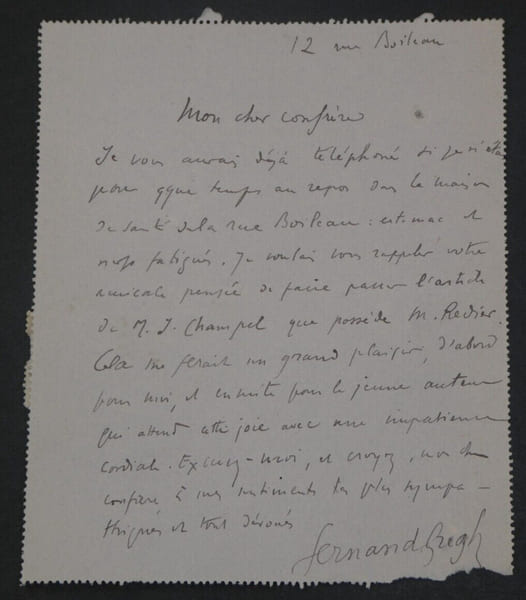 Fernand GREGH, Po&egrave;te - LETTRE AUTOGRAPHE SIGN&Eacute;E A Jean RAVENNES, 1923. Fernand GREGH