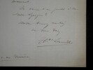 LIONNET Hippolyte LETTRE AUTOGRAPHE SIGN&Eacute;E, PARIS. Hippolyte Lionnet