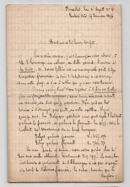 Georges Barral - LETTRE AUTOGRAPHE SIGN&Eacute;E &Agrave; Georges Montorgueil 1897 Bruxelles. Georges Barral