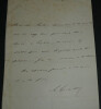 Emile DE GIRARDIN, Journaliste et Homme d'affaires - LETTRE AUTOGRAPHE SIGN&Eacute;E. Emile DE GIRARDIN