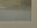Marie BUREAU - Paysage de Fleuve en aquarelle sign&eacute; - 1910. Marie BUREAU
