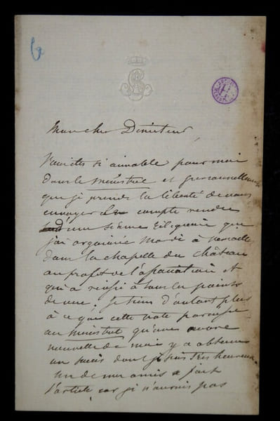 LETTRE AUTOGRAPHE SIGN&Eacute;E, 1879. Antoine Guillot de Sainbris
