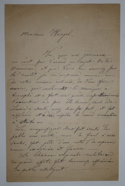 CELEGA Nicolo - LETTRE AUTOGRAPHE SIGN&Eacute;E, JOURNAL, &Agrave; Henri HEUGEL, MILAN 1896. Nicolo Celega