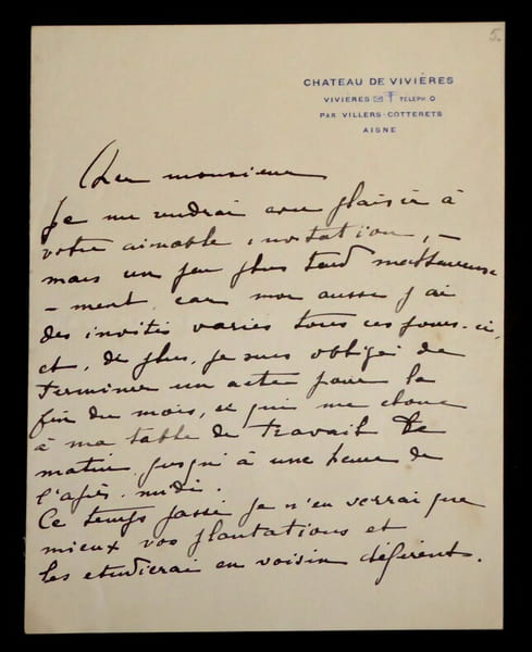 BATAILLE Henry - LETTRE AUTOGRAPHE SIGN&Eacute;E, AISNE. Henry Bataille