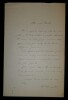 LIONNET Hippolyte - LETTRE AUTOGRAPHE SIGN&Eacute;E, PARIS. Hippolyte Lionnet