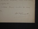 LIONNET Hippolyte - LETTRE AUTOGRAPHE SIGN&Eacute;E, PARIS. Hippolyte Lionnet
