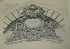 Dessin original sign&eacute; – Dessus de porte, rue du Regard, &agrave; Paris. Louis Henri Laffill&eacute;e
