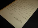 LAVEDAN Henri - LETTRE AUTOGRAPHE SIGN&Eacute;E, &Agrave; PROPOS DE SON ETAT DE SANTE. Henri Lavedan