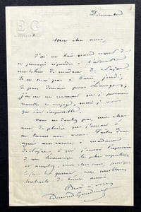 Edmond GONDINET, Librettiste - LETTRE AUTOGRAPHE SIGNÉE