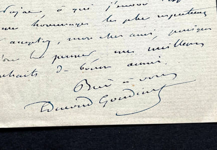 Edmond GONDINET, Librettiste - LETTRE AUTOGRAPHE SIGNÉE