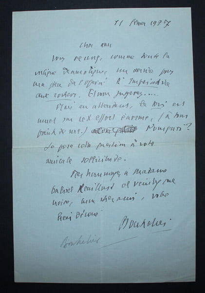Saint-Georges DE BOUH&Eacute;LIER - LETTRE AUTOGRAPHE SIGN&Eacute;E, 1927. Saint-Georges DE BOUH&Eacute;LIER