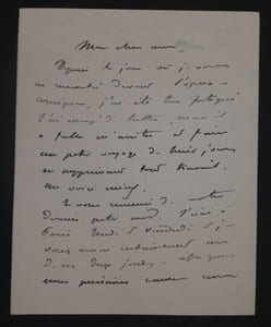 Edmond GONDINET, Librettiste - LETTRE AUTOGRAPHE SIGNÉE SUR SA FATIGUE