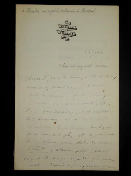 BERTRAND Louis - LETTRE AUTOGRAPHE SIGNEE &Agrave; Jules CLARETIE, CENTENAIRE CHEVREUL. Louis Bertrand