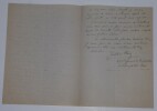 CLO&Euml;Z Gustave - LETTRE AUTOGRAPHE SIGN&Eacute;E, FEVRIER 1919. Gustave Clo&euml;z
