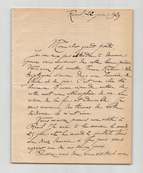 &Eacute;mile Chatelain - Lettre autographe sign&eacute;e &agrave; un grand po&egrave;te - 1929. &Eacute;mile Chatelain