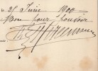 Pouvoir sign&eacute; Th&eacute;ophile Hirlemann – Collection de 50 auteurs & musiciens. Th&eacute;ophile Hirlemann