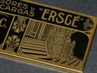 Plaque publicitaire en métal doré - Objet publicitaire - 1935