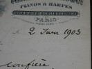 PFEIFFER Georges - LETTRE AUTOGRAPHE SIGN&Eacute;E, PLEYEL WOLF ET COMPAGNIE 1903. Georges Pfeiffer