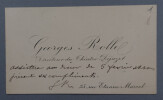 Georges ROLLE, Directeur du th&eacute;&acirc;tre DEJAZET - CARTE DE VISITE AUTOGRAPHE SIGN&Eacute;E. Georges ROLLE