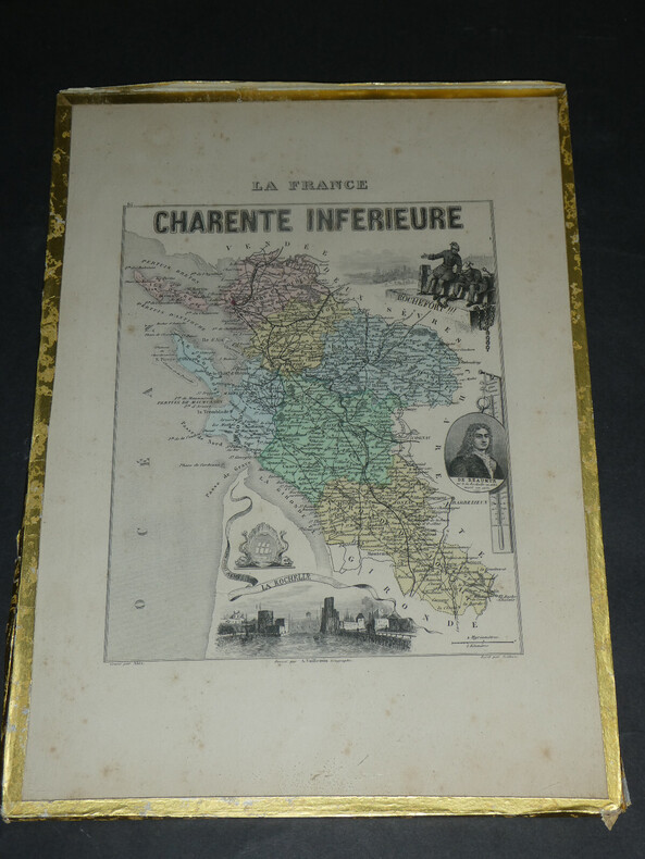 Lithographie couleur, La Charente Inf&eacute;rieure, dress&eacute; Vuillemin, Grav&eacute; ALES, 1876. Vuillemin ; ALES (graveur)