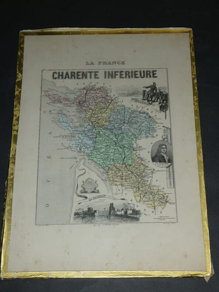 Lithographie couleur, La Charente Inf&eacute;rieure, dress&eacute; Vuillemin, Grav&eacute; ALES, 1876. Vuillemin ; ALES (graveur)