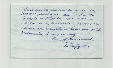 Général Maxime WEYGAND - Lettre autographe signée - Paris - 1960. Général Maxime WEYGAND