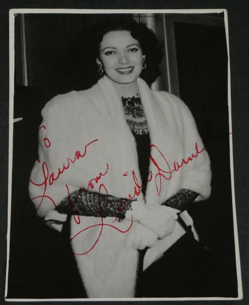 Linda DARNELL - PHOTOGRAPHIE NOIR ET BLANC SIGN&Eacute;E Actrice am&eacute;ricaine. Linda DARNELL