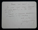 Jules LEMA&Icirc;TRE - Lettre autographe sign&eacute;e sur carte. Jules Lema&icirc;tre