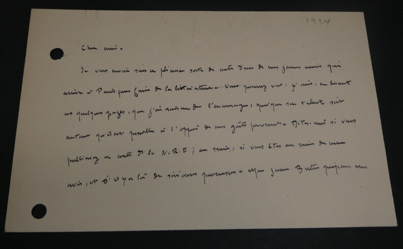 Louis MARTIN-CHAUFFIER, Journaliste - CARTE LETTRE AUTOGRAPHE SIGN&Eacute;E. Louis MARTIN-CHAUFFIER