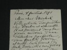 Oscar Comettant, Musicien - LETTRE AUTOGRAPHE SIGN&Eacute;E sur Danton 1891. Oscar Comettant
