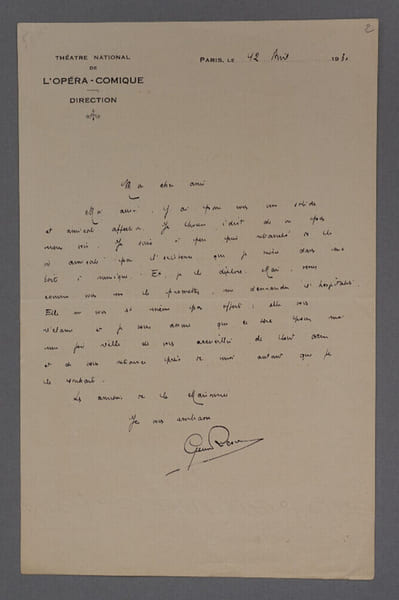 Georges RICOU - LETTRE AUTOGRAPHE SIGN&Eacute;E, 1930. Georges RICOU