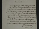 JB Charles BAUROT - BELLE LETTRE AUTOGRAPHE SIGN&Eacute;E de condol&eacute;ances, 1843. Jean-Baptiste Charles BAUROT