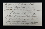 Carte de visite autographe. Edouard de la Harpe