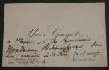 Yves GUYOT, Homme politique - Carte de visite autographe. Yves GUYOT