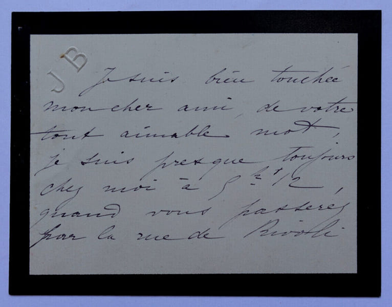 Julia BARTET - CARTE-LETTRE DE DEUIL AUTOGRAPHE SIGN&Eacute;E. Julia Bartet