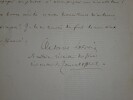 Lettre autographe sign&eacute;e, Paris, 17 avril 1894. Lacroix de Crespel, Octave
