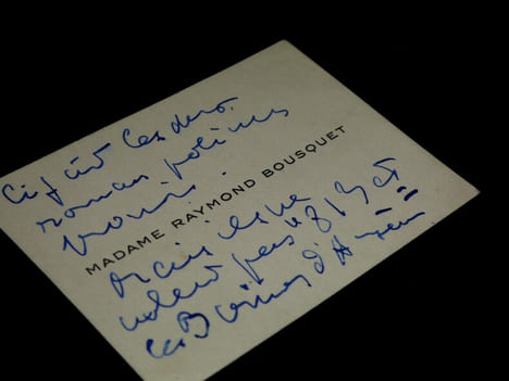 BOUSQUET Renée - CARTE DE VISITE AUTOGRAPHE SIGNÉE, ÉPOUSE DE Raymond BOUSQUET. Renée Bousquet