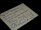 BOUSQUET Ren&eacute;e - CARTE DE VISITE AUTOGRAPHE SIGN&Eacute;E, &Eacute;POUSE DE Raymond BOUSQUET. Ren&eacute;e Bousquet