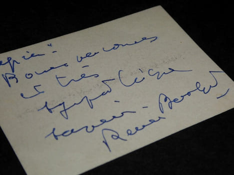 BOUSQUET Renée - CARTE DE VISITE AUTOGRAPHE SIGNÉE, ÉPOUSE DE Raymond BOUSQUET. Renée Bousquet