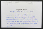 Marguerite NEVEUX, Ma&icirc;tre de Conf&eacute;rence - CARTE-LETTRE AUTOGRAPHE SIGN&Eacute;E. Marguerite NEVEUX