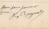 Pouvoir sign&eacute; Th&eacute;o Bergerat – Collection coh&eacute;rente de 50 auteurs & musiciens. Th&eacute;o Bergerat