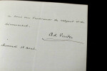 Adolphe VUITRY - LETTRE AUTOGRAPHE SIGN&Eacute;E. Adolphe Vuitry