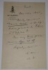 LETTRE AUTOGRAPHE SIGN&Eacute;E, LE RAPPEL, ADMINISTRATION. Auguste Vacquerie