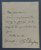 Isidore TAYLOR, dit BARON TAYLOR - LETTRE AUTOGRAPHE SIGN&Eacute;E. Isidore TAYLOR, dit Baron Taylor
