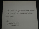 Edgar Odell LOVETT - MOT AUTOGRAPHE SIGN&Eacute;E A C.A. LAISANT DE VOEUX, Paris, 1900. Edgar Odell LOVETT