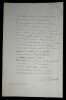 LETTRE AUTOGRAPHE SIGN&Eacute;E. VIEILLARD (DE BOISMARTIN) Pierre-Ange