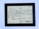 CARRAUD Gaston - PETITE LETTRE AUTOGRAPHE SIGN&Eacute;E &Agrave; Henri HEUGEL, PARIS. Gaston Carraud