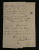 LEVADE Charles Gaston - LETTRE AUTOGRAPHE SIGN&Eacute;E, CONSERVATOIRE ATH&Egrave;NES. Charles Gaston Levad&eacute;