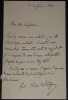 VILLEFOSSE Antoine H&eacute;ron de - LETTRE AUTOGRAPHE SIGNEE, 1884. Antoine H&eacute;ron de Villefosse
