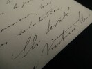 LETTRE AUTOGRAPHE SIGN&Eacute;E. Charles Gaston Levad&eacute;